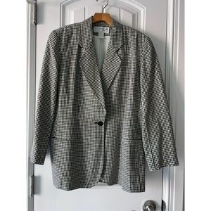 The Works Saks Fifth Avenue Petite Vintage Gingham Blazer Size 10p